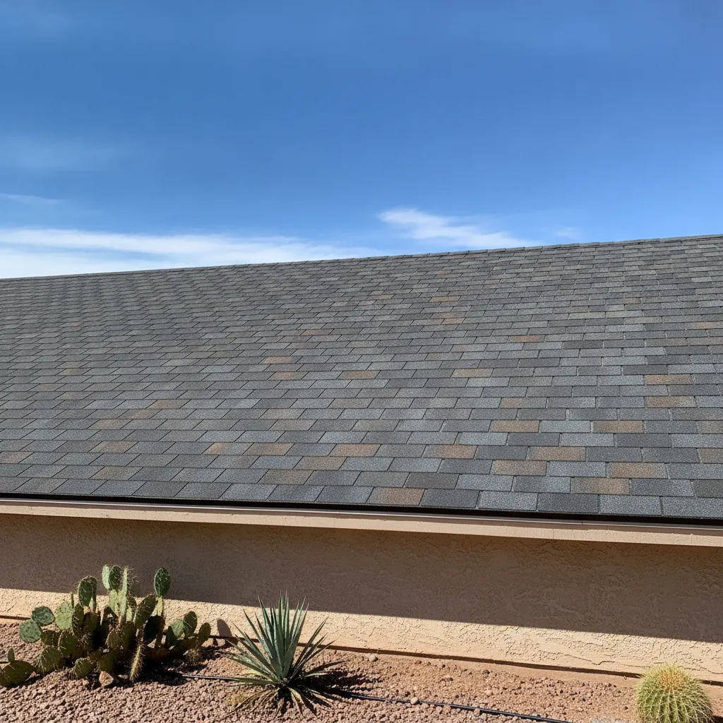 Newly installed shingle roof on an El Paso home in Canutillo, TX